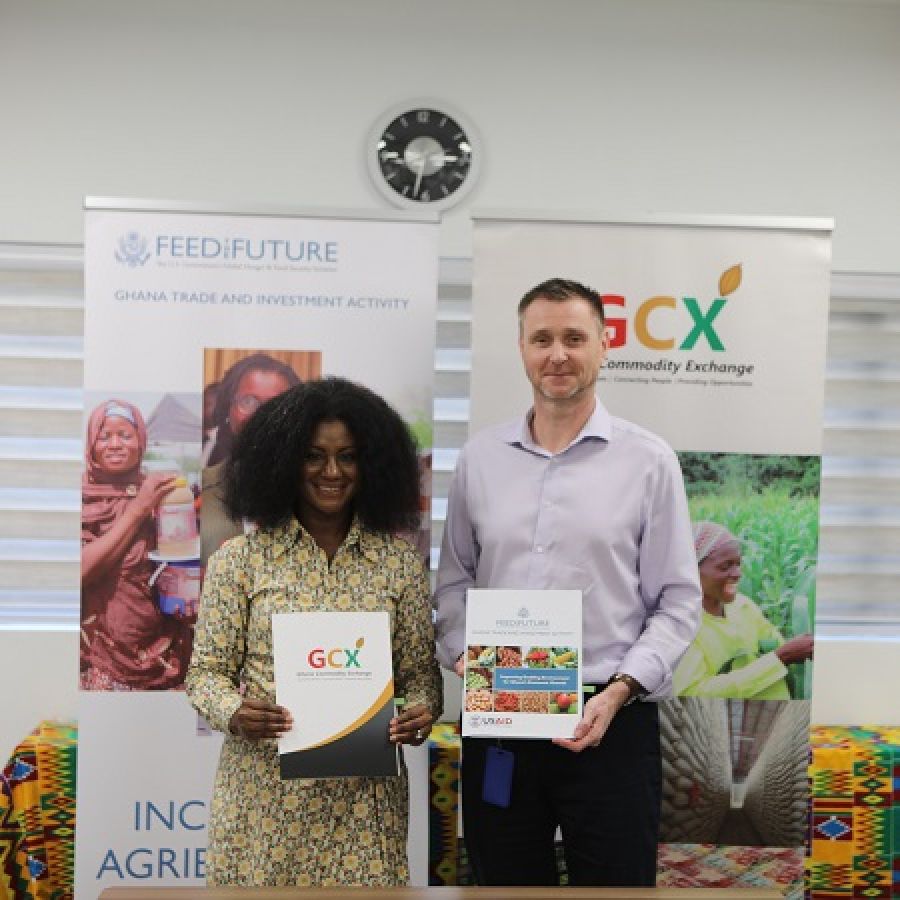 GHANA COMMODITY EXCHANGE (GCX) AND FEED THE FUTURE GHANA TRADE AND INVESTMENT ACTIVITY (NATHAN ASSOCIATES, GHANA BRANCH) UNDER THE GUIDED TRADE INITIATIVE IMPLEMENTATION, FORGE STRATEGIC COLLABORATION TO ENHANCE AGRICULTURAL TRADE AND DEVELOPMENT image