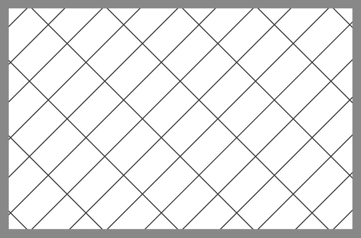 Tile layout using the rectangular angled grid pattern