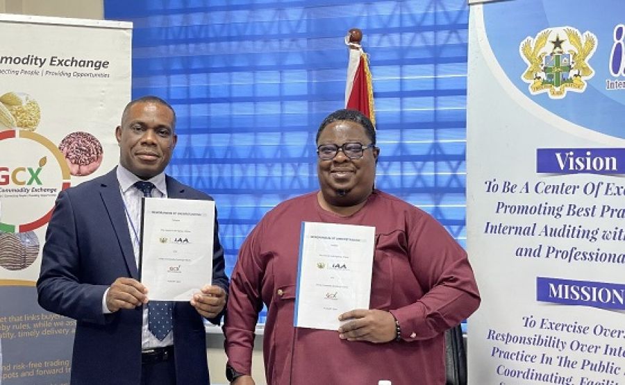 THE INTERNAL AUDIT AGENCY (IAA) AND GHANA COMMODITY EXCHANGE (GCX) SIGN MEMORANDUM OF UNDERSTANDING TO SUPPORT GOVERNMENT'S FREE SENIOR HIGH SCHOOL PROGRAMME image