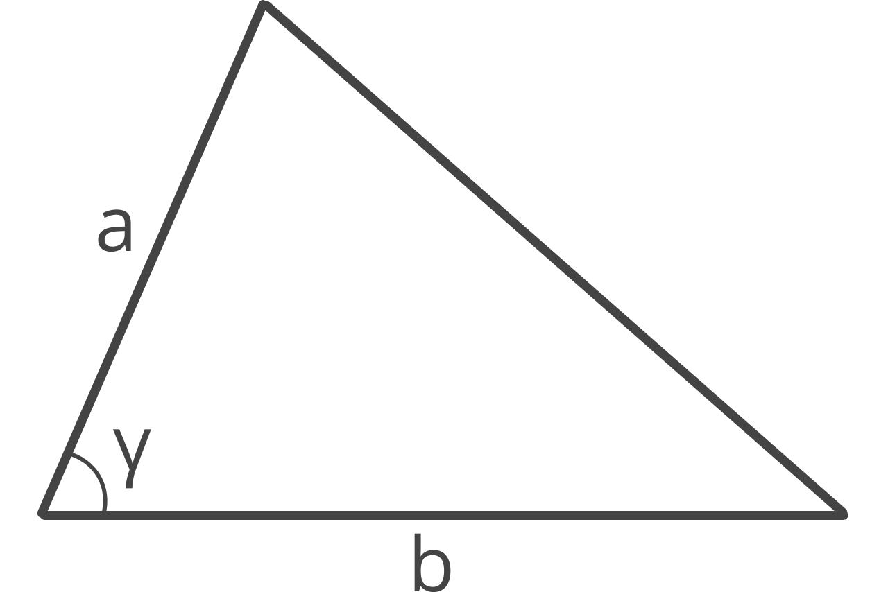 diagram of a triangle showing aides a and b, and angle gamma